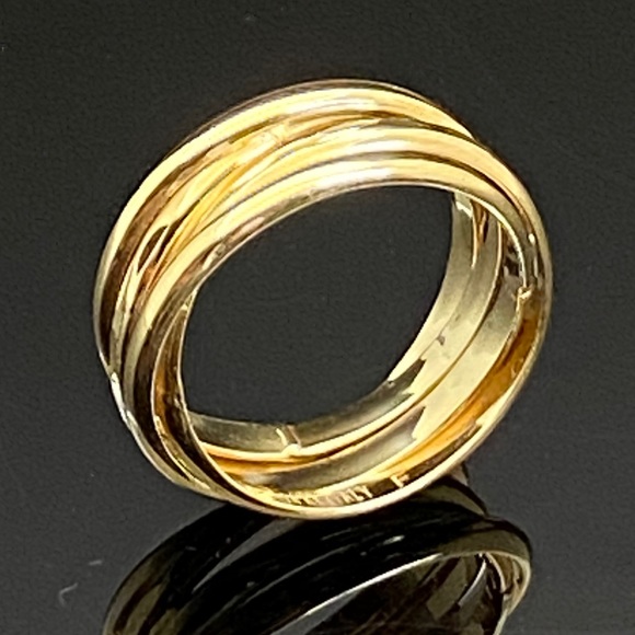 14KDIAMOND-CUT POLISH COIL DESIGN RING BAND